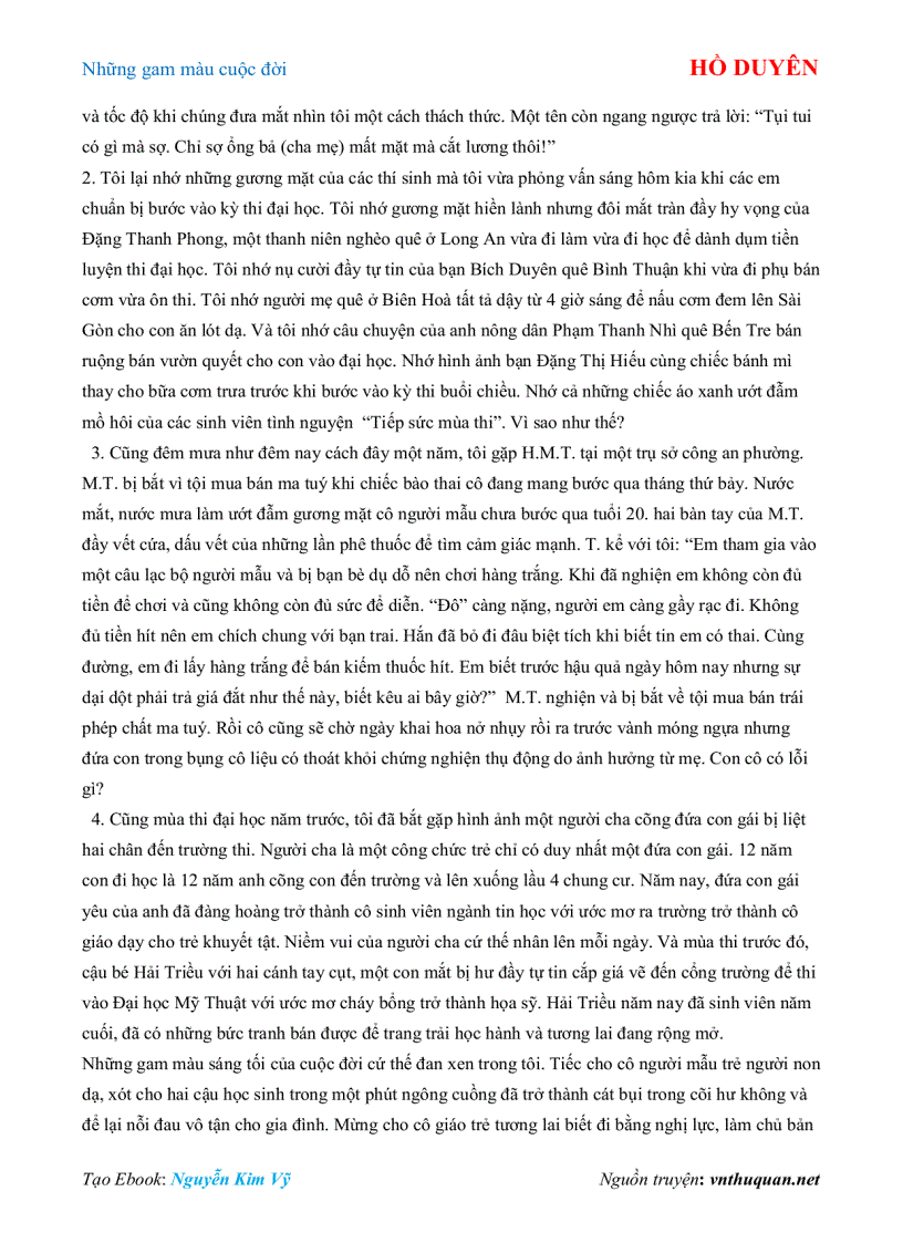 image for page Ebook Những gam màu cuộc đời HỒ DUYÊN