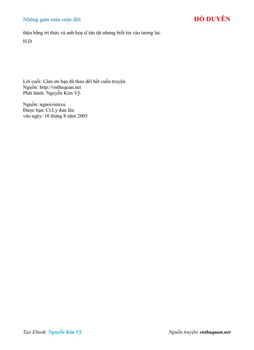 image for page Ebook Những gam màu cuộc đời HỒ DUYÊN