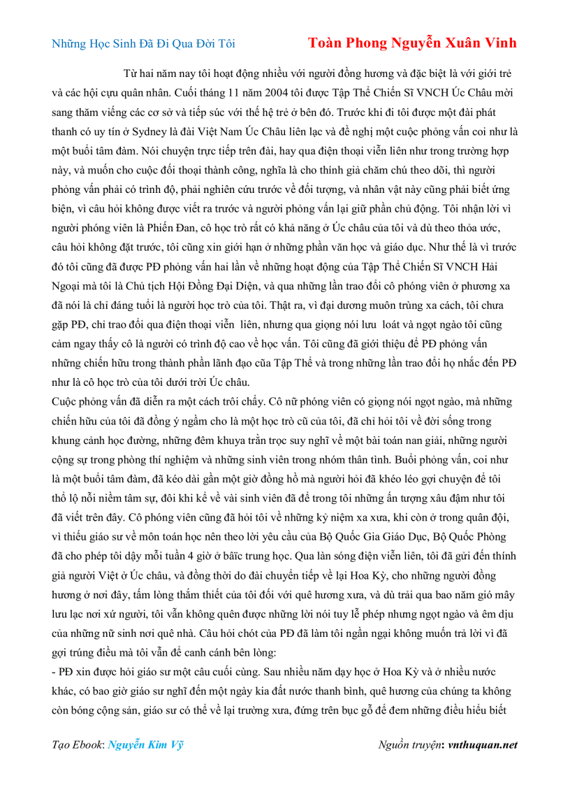 image for page Ebook Những Học Sinh Đã Đi Qua Đời Tôi Toàn Phong Nguyễn Xuân Vinh
