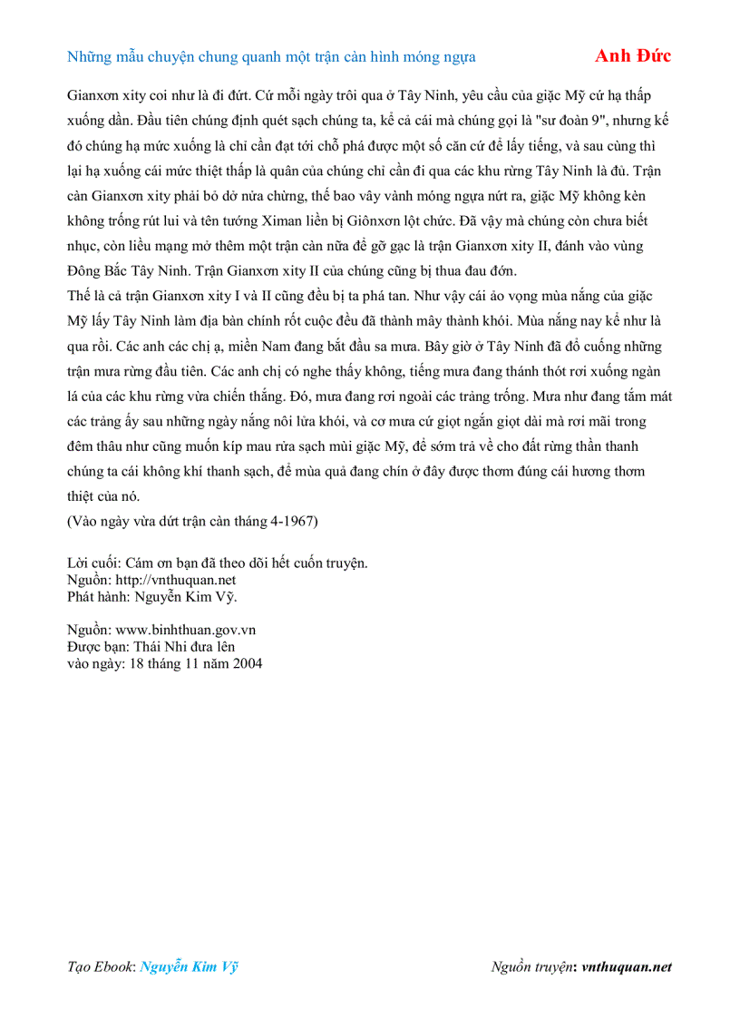 image for page Ebook Những mẫu chuyện chung quanh một trận càn hình móng ngựa Anh Đức