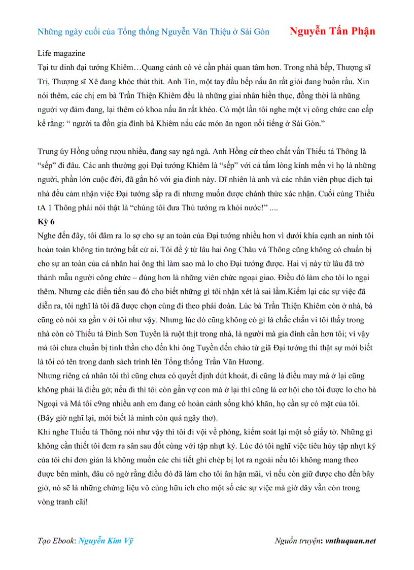 image for page Ebook Những ngày cuối của Tổng thống Nguyễn Văn Thiệu ở Sài Gòn Nguyễn Tấn Phận