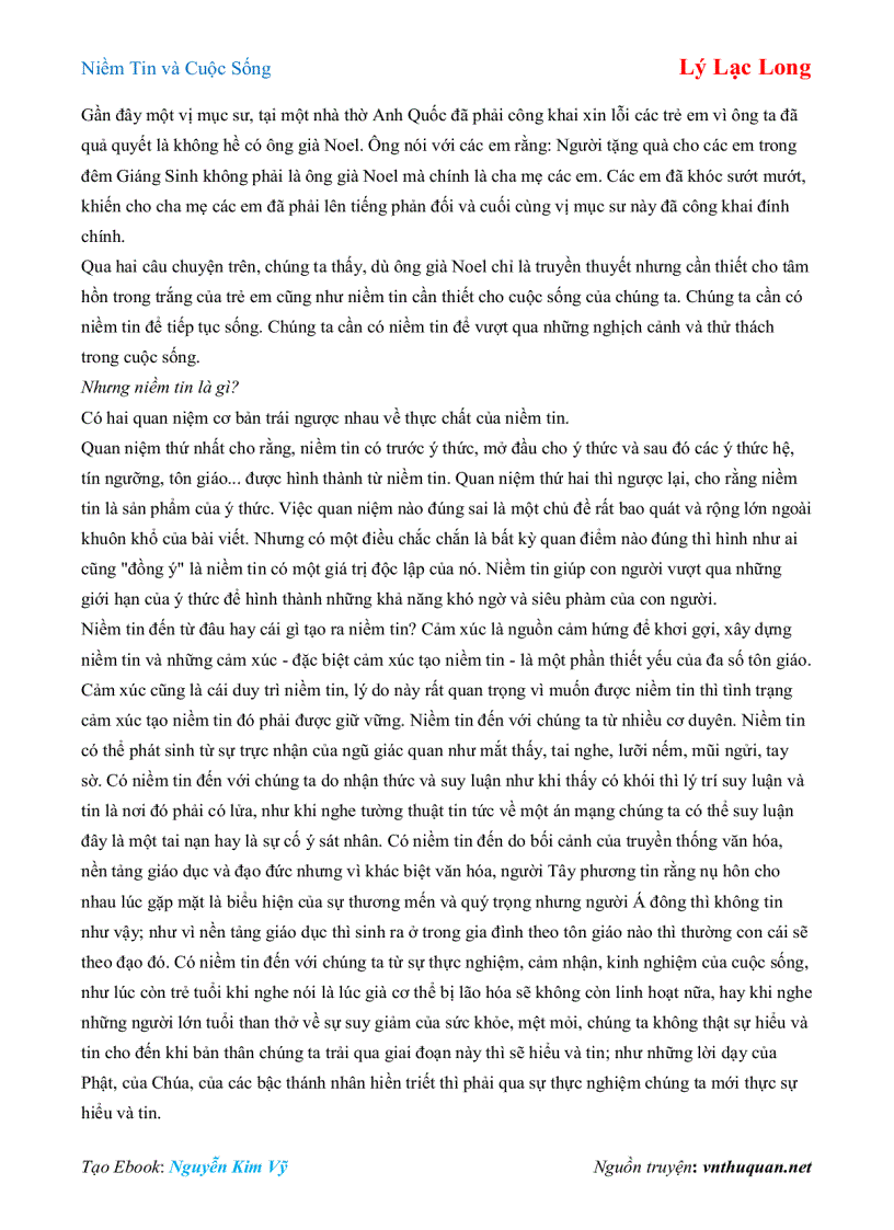 image for page Ebook Niềm Tin và Cuộc Sống Lý Lạc Long