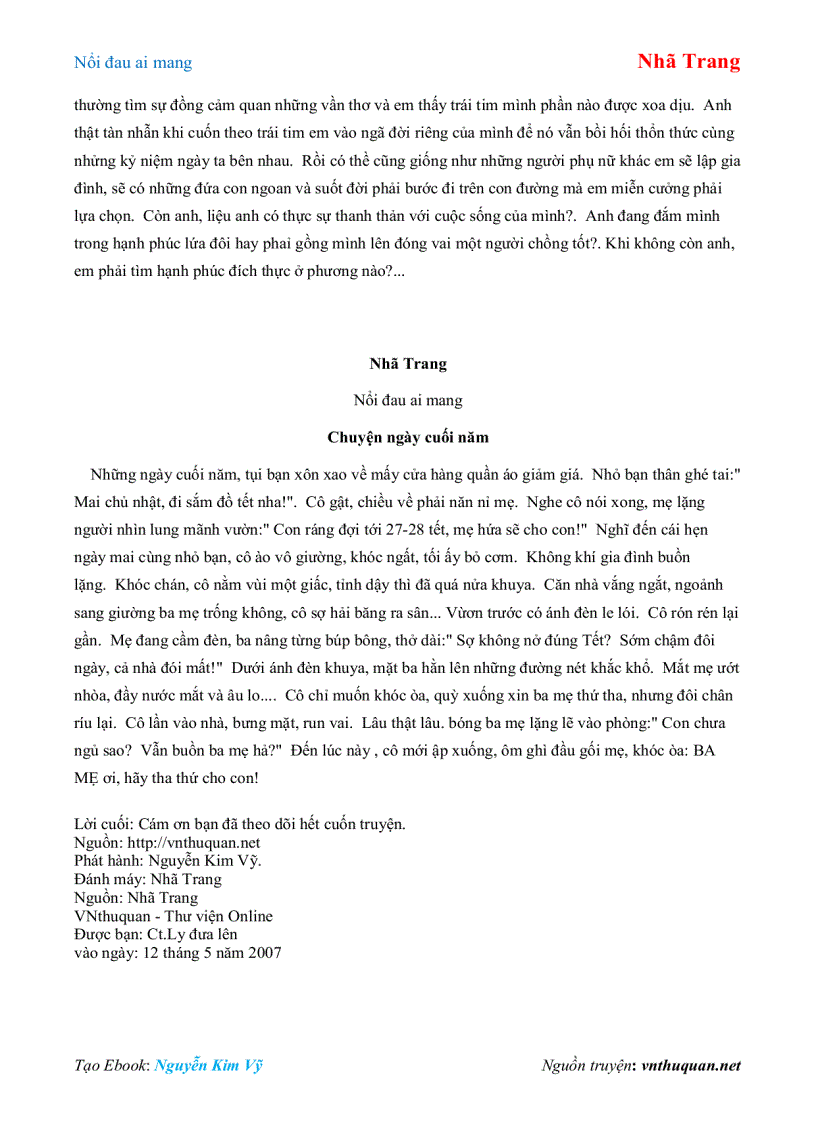 image for page Ebook Nổi đau ai mang Nhã Trang