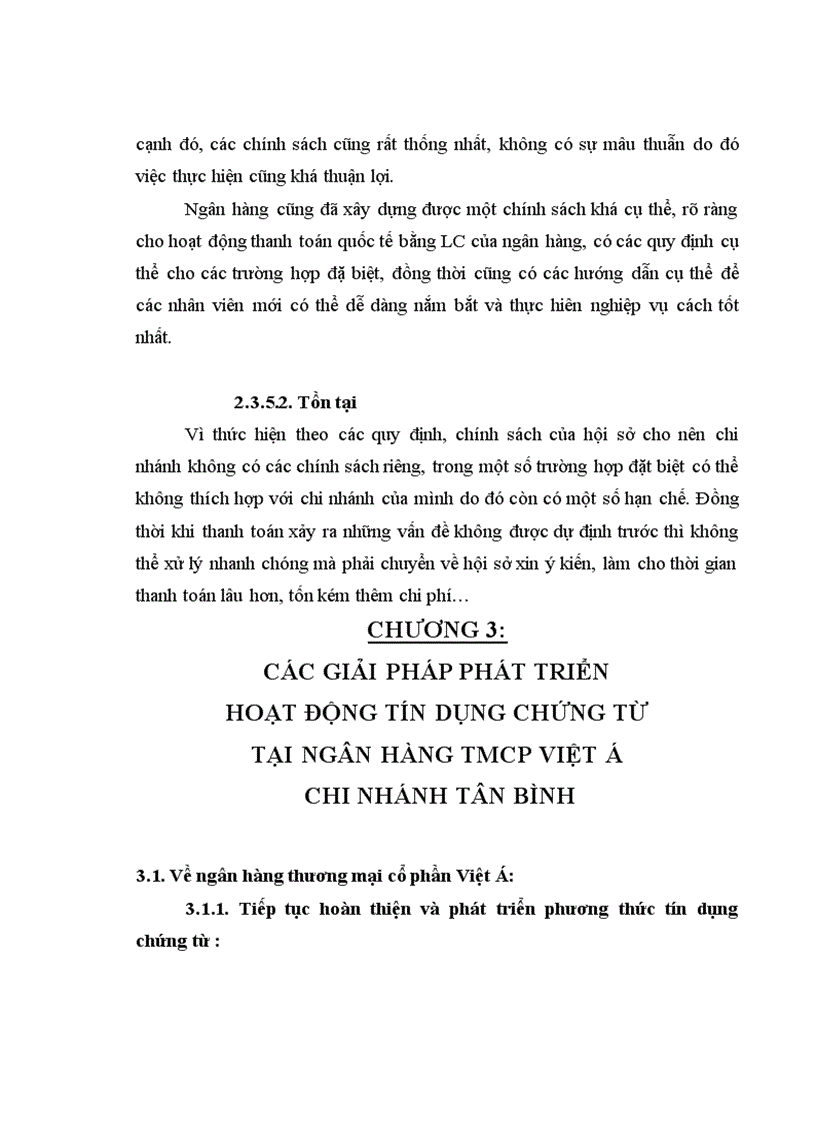 image for page Giải pháp phát triển hoạt động tín dụng chứng từ tại ngân hàng tmcp việt á chi nhánh tân bình