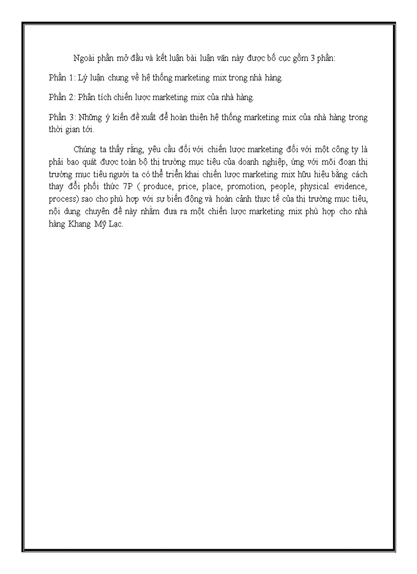 image for page Giải pháp marketing mix cho hoạt động kinh doanh của nhà hàng Khang Mỹ Lạc