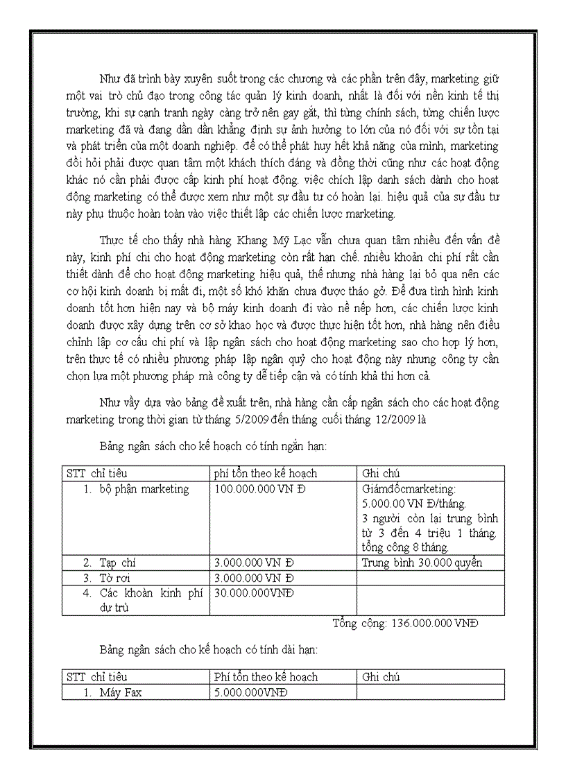 image for page Giải pháp marketing mix cho hoạt động kinh doanh của nhà hàng Khang Mỹ Lạc