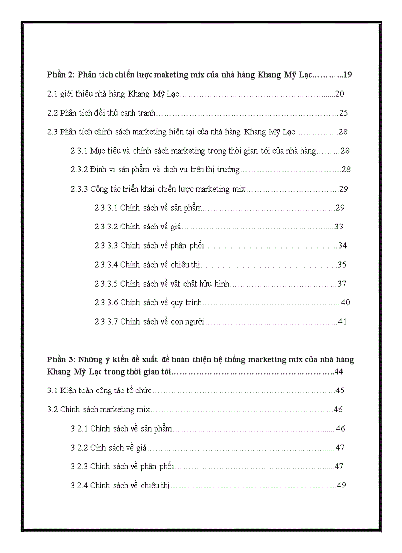 image for page Giải pháp marketing mix cho hoạt động kinh doanh của nhà hàng Khang Mỹ Lạc