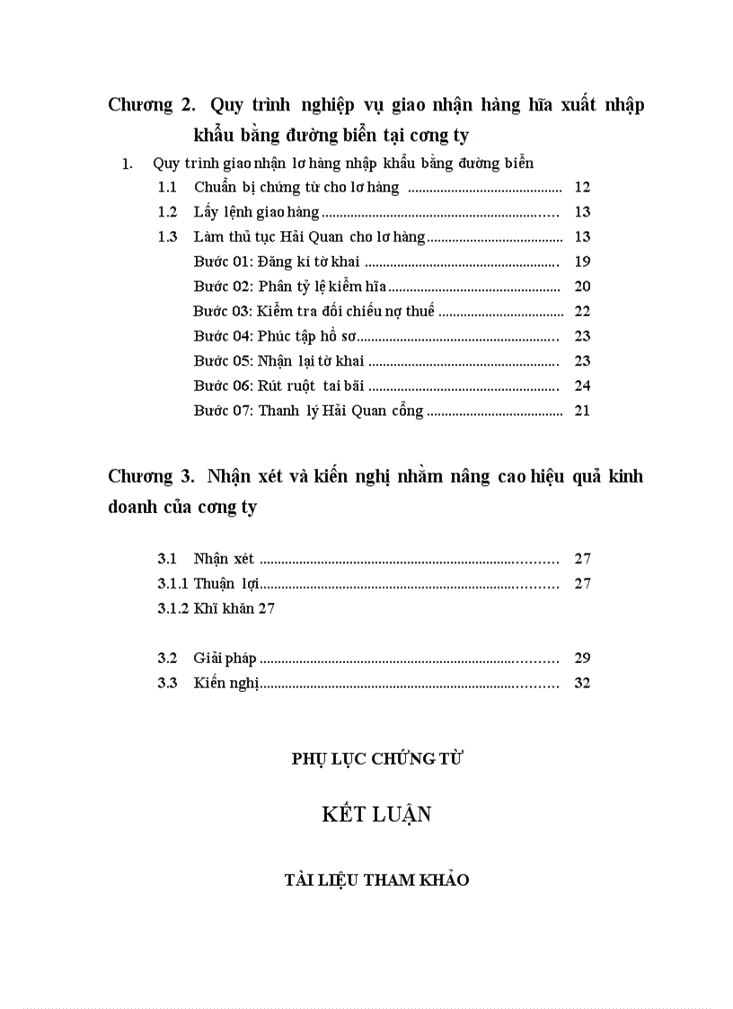 Quy trình nghiệp vụ giao nhận hàng xuất nhập khẩu bằng đường biển tại công ty CAO PHONG