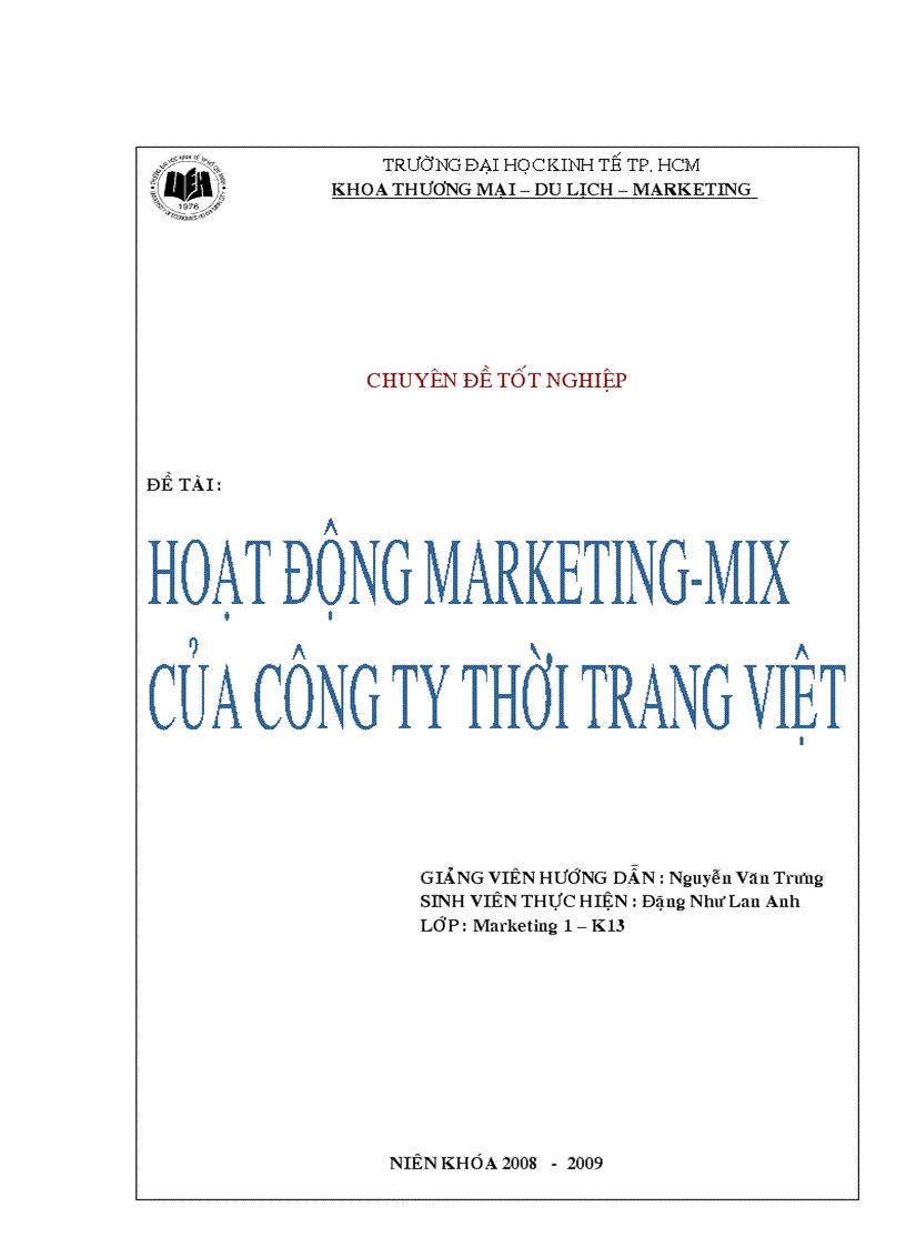 Hoạt động marketing mix tại công ty thời trang Việt