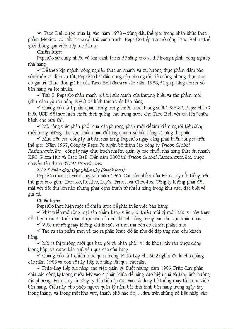 image for page Phân tích chiến lược sản phẩm nước giải khát của công ty pepsico việt nam tại thành phố hồ chí minh