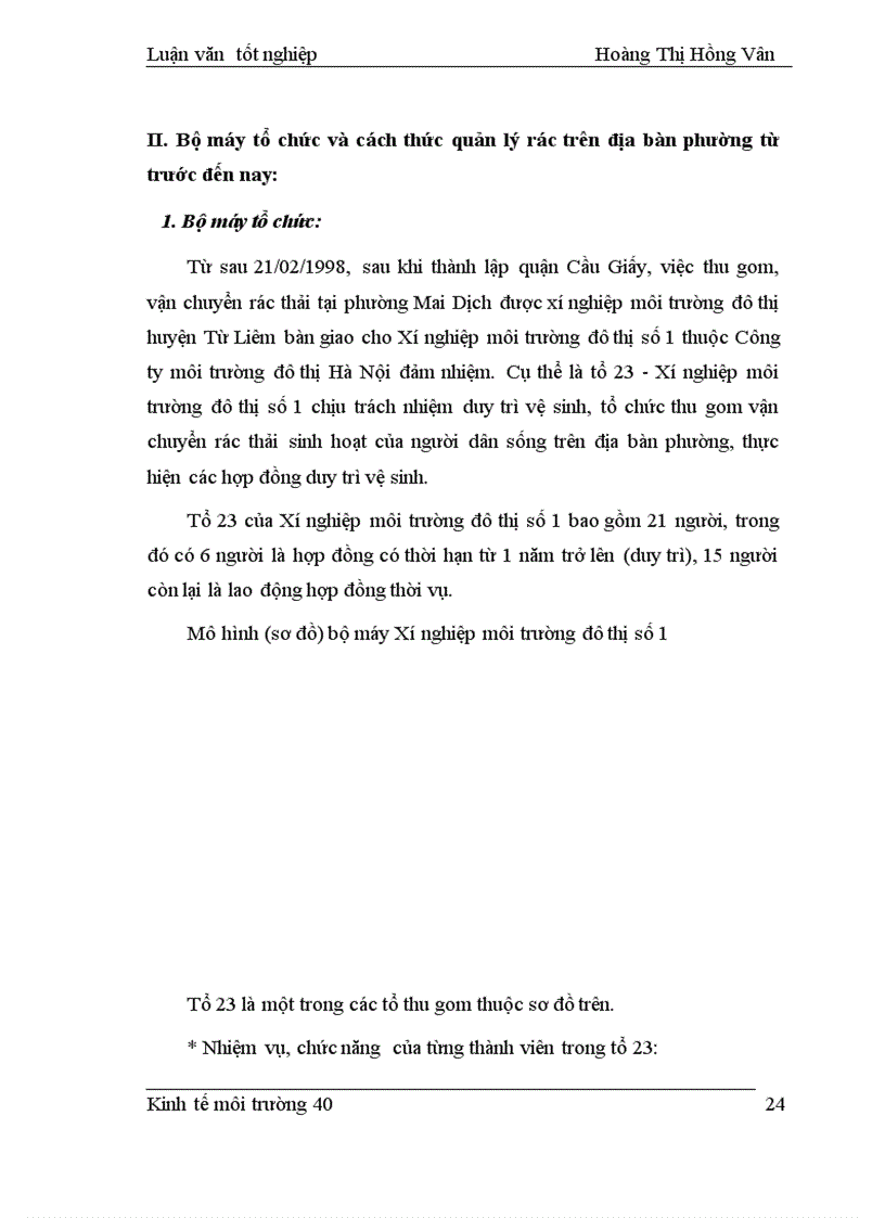 image for page Mô hình thu gom rác dân lập thí điểm Phường Mai Dịch Vấn đề x hội hoá trong quản lý rác thải trên địa bàn thành phố Hà Nội