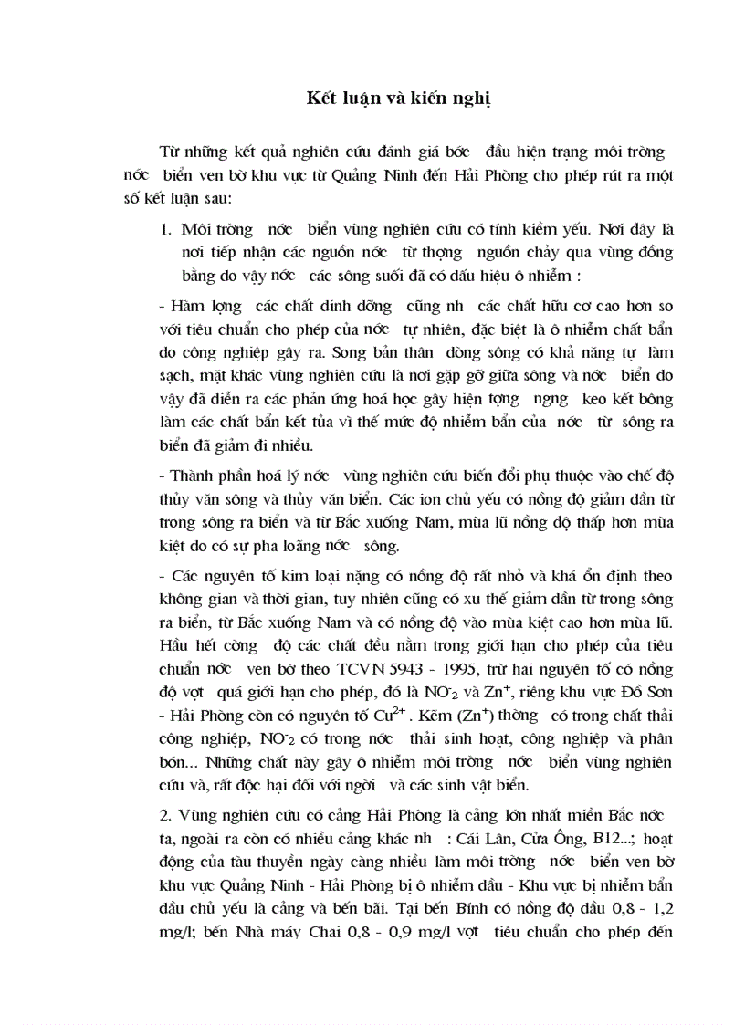 image for page Nghiên cứu đánh giá hiện trạng môi trường nước biển ven bờ khu vực từ quảng ninh đến cửa sông thái bình