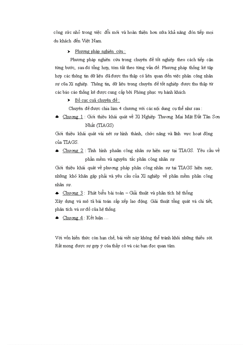 image for page Ứng dụng toán kinh tế vào phân tích hệ thống và xây dựng phần mềm phân công nhân sự tại xí nghiệp thương mại mặt đất tân sơn nhất tiags
