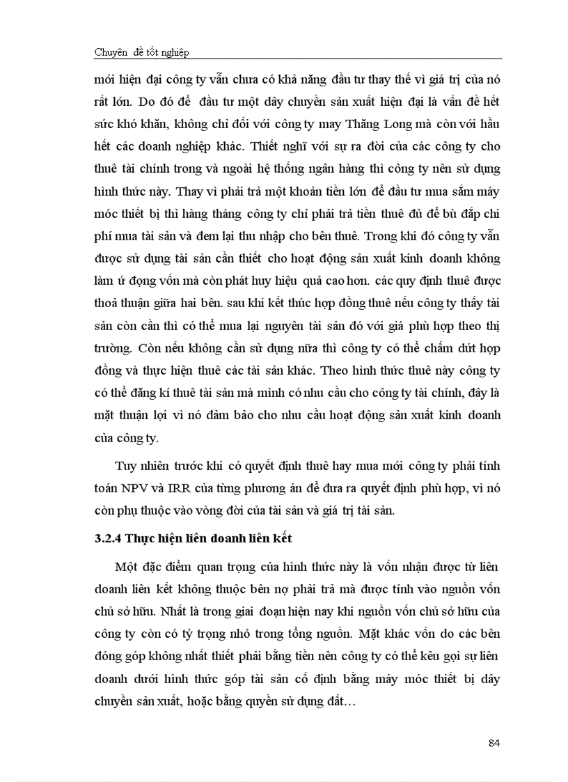 image for page Giải pháp chủ yếu tạo lập vốn cho hoạt động sản xuất kinh doanh ở Công ty cổ phần May Thăng Long