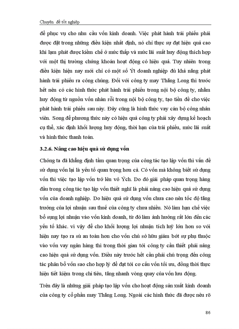 image for page Giải pháp chủ yếu tạo lập vốn cho hoạt động sản xuất kinh doanh ở Công ty cổ phần May Thăng Long