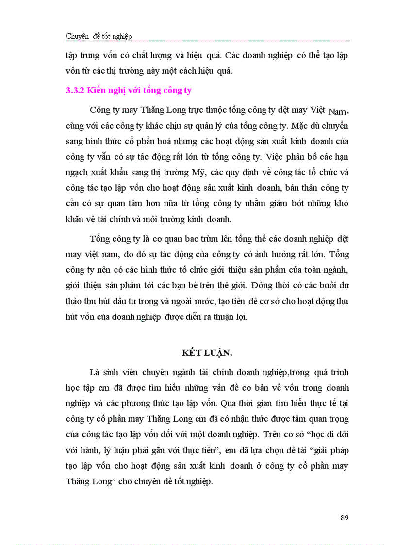 image for page Giải pháp chủ yếu tạo lập vốn cho hoạt động sản xuất kinh doanh ở Công ty cổ phần May Thăng Long