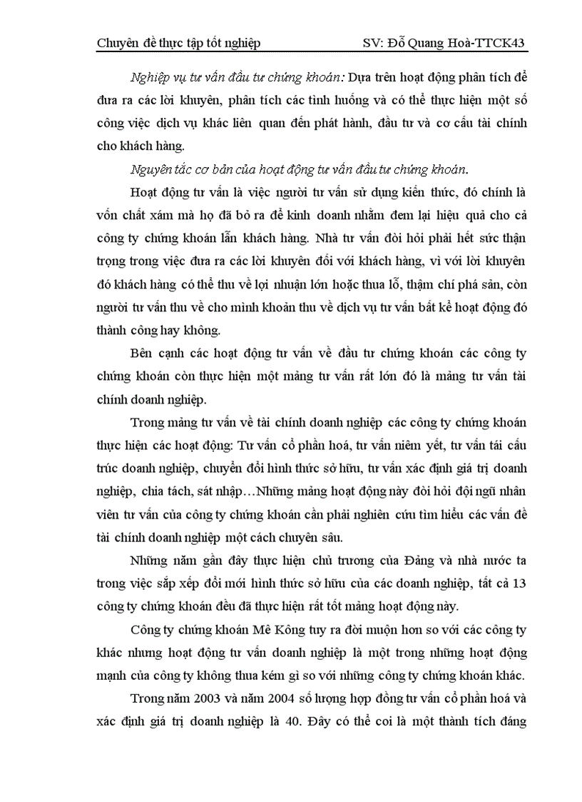 image for page Thực trạng tư vấn xác định giá trị doanh nghiệp tại công ty chứng khoán Mê Kông