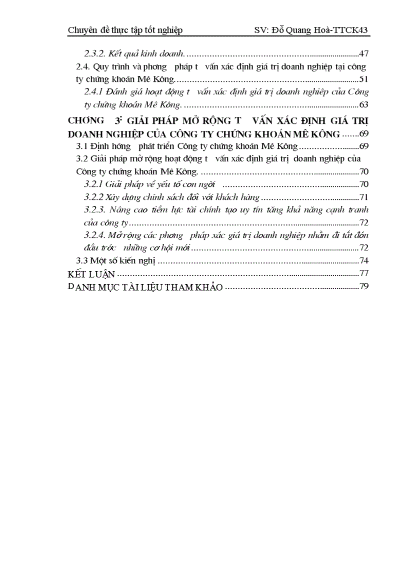 image for page Thực trạng tư vấn xác định giá trị doanh nghiệp tại công ty chứng khoán Mê Kông