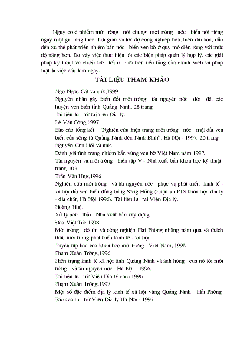 image for page Nghiên cứu đánh giá hiện trạng môi trường nước biển ven bờ khu vực từ Quảng Ninh đến cửa sông Thái Bình