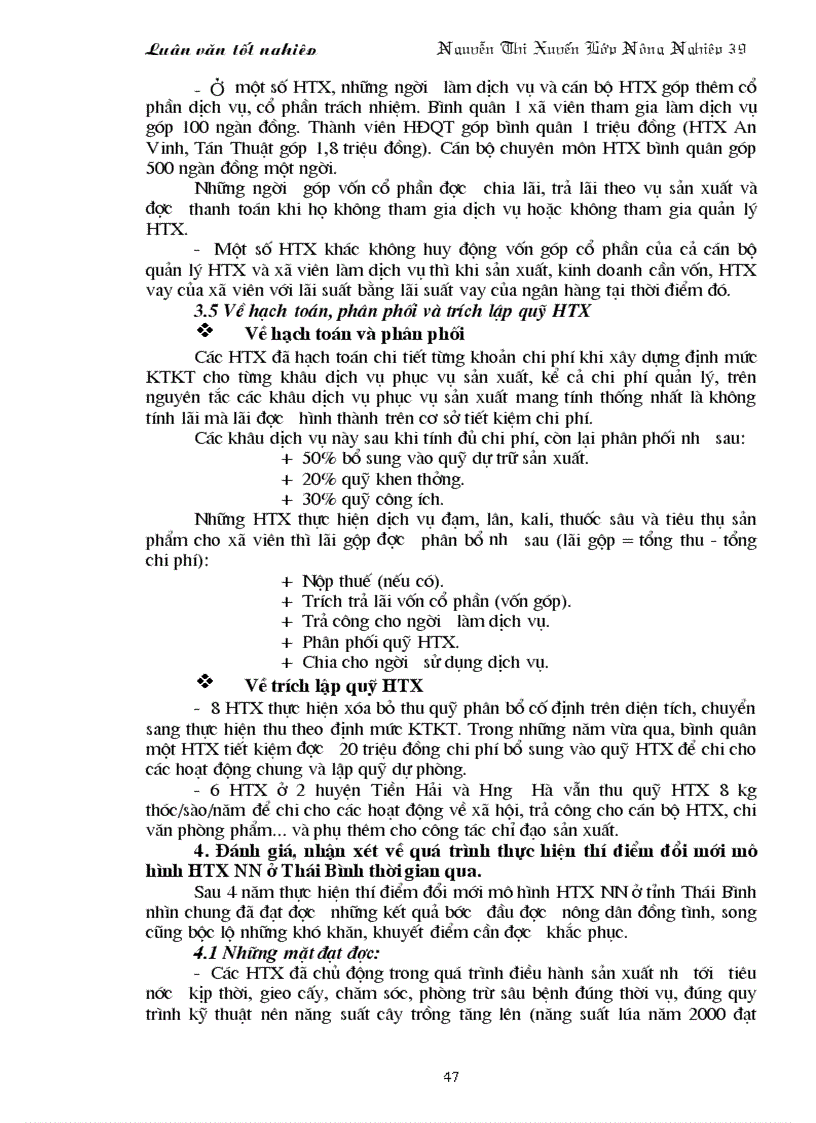 image for page Phương hướng và giải pháp chủ yếu để tiếp tục đổi mới và phát triển HTX NN ở tỉnh Thái Bình