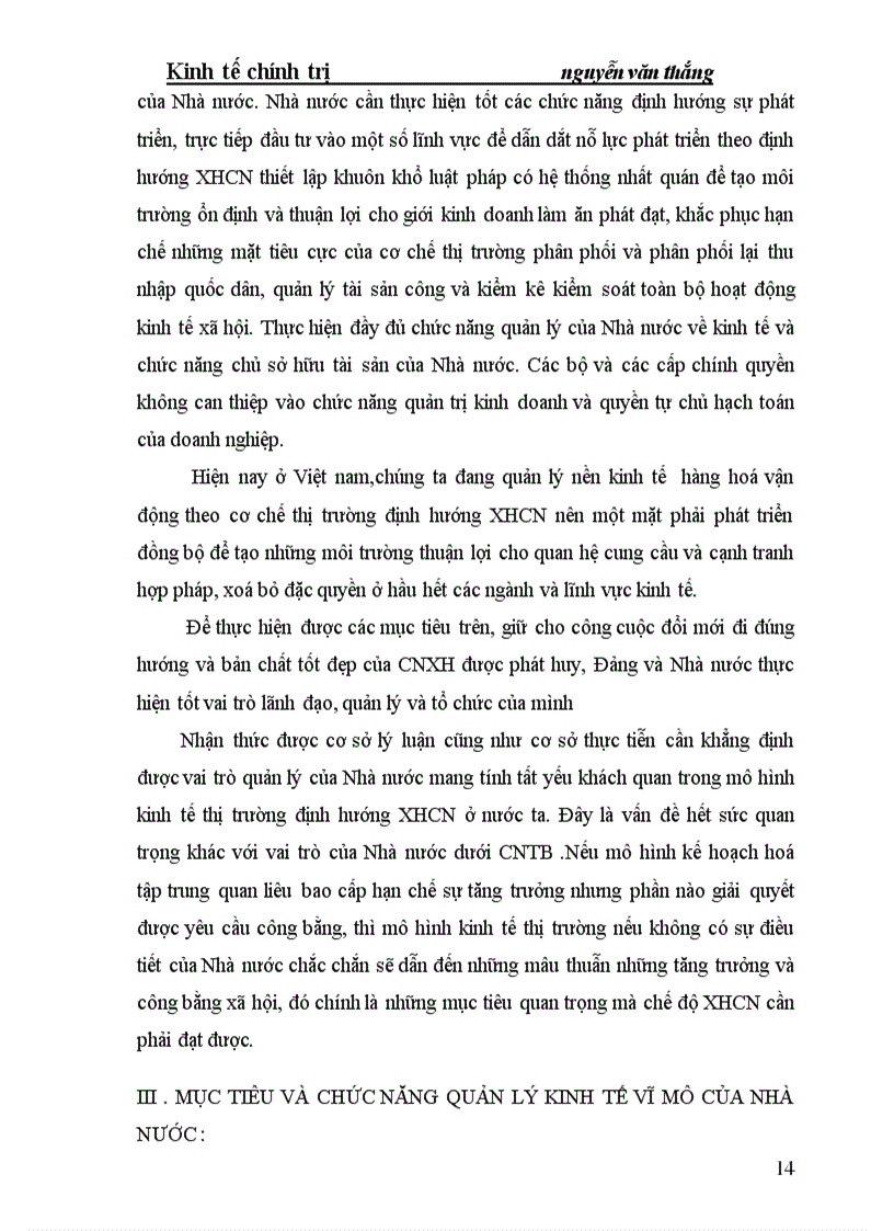 image for page Vai trò kinh tế của Nhà nước trong nền kinh tế thị trường định hướng XHCN ở nước ta hiện nay