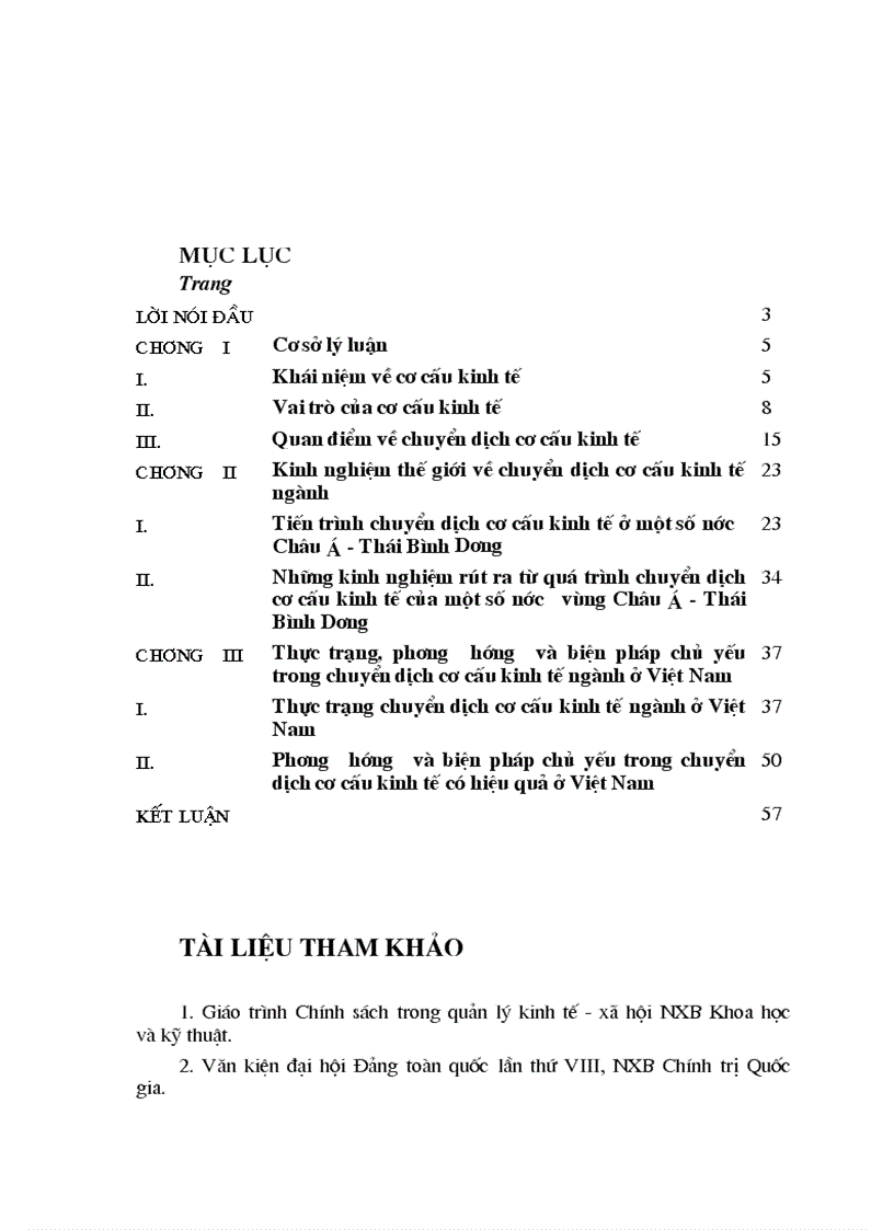 image for page Thực trạng phương hướng và biện pháp chủ yếu trong chuyển dịch cơ cấu kinh tế ngành ở Việt Nam