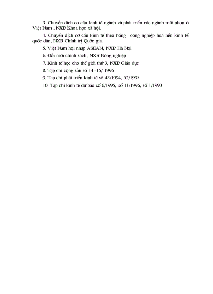 image for page Thực trạng phương hướng và biện pháp chủ yếu trong chuyển dịch cơ cấu kinh tế ngành ở Việt Nam