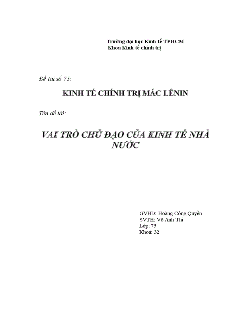 Vai trò chủ đạo của kinh tế nhà nước