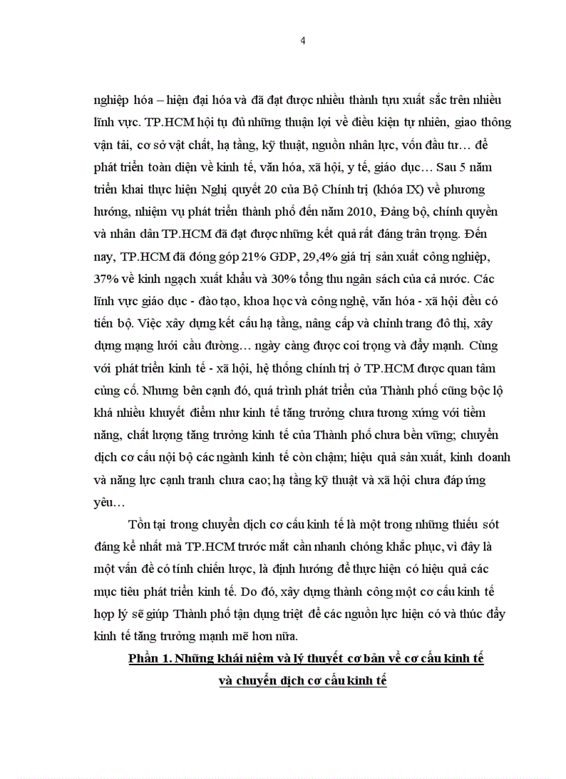 Xây dựng cơ cấu kinh tế hợp lý trên địa bàn thành phố hồ chí minh thực trạng và giải pháp phát triển 1