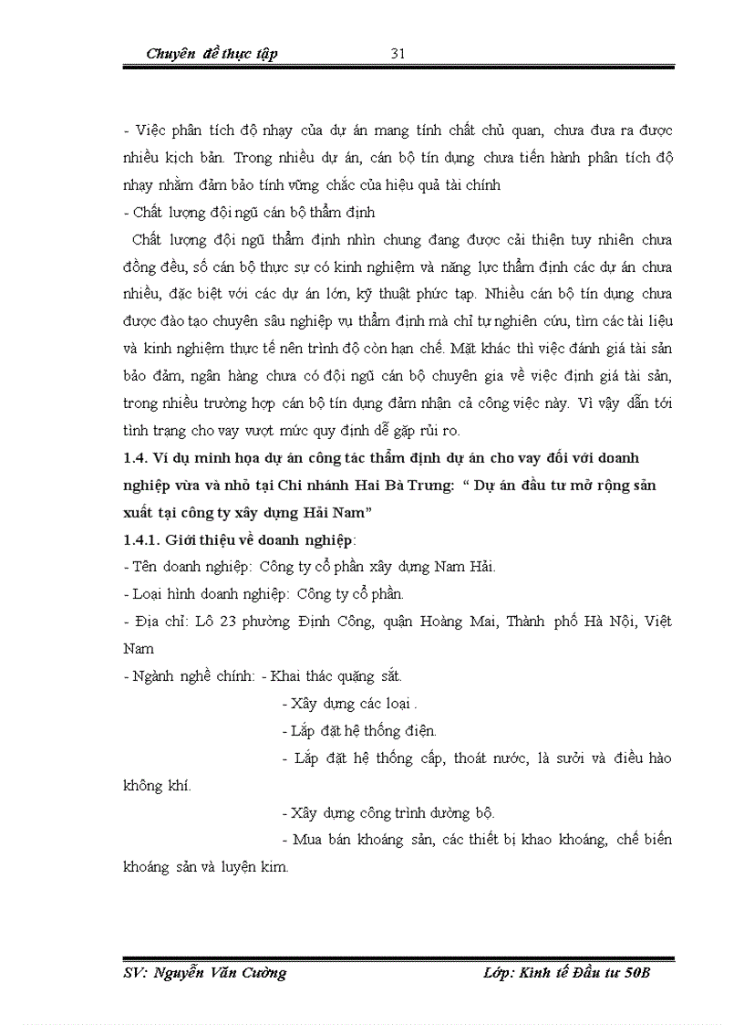 image for page Hoàn thiện công tác thẩm định trong dự án vay vốn của doanh nghiệp vừa và nhỏ tại Ngân hàng VIB Chi nhánh Hai Bà Trưng