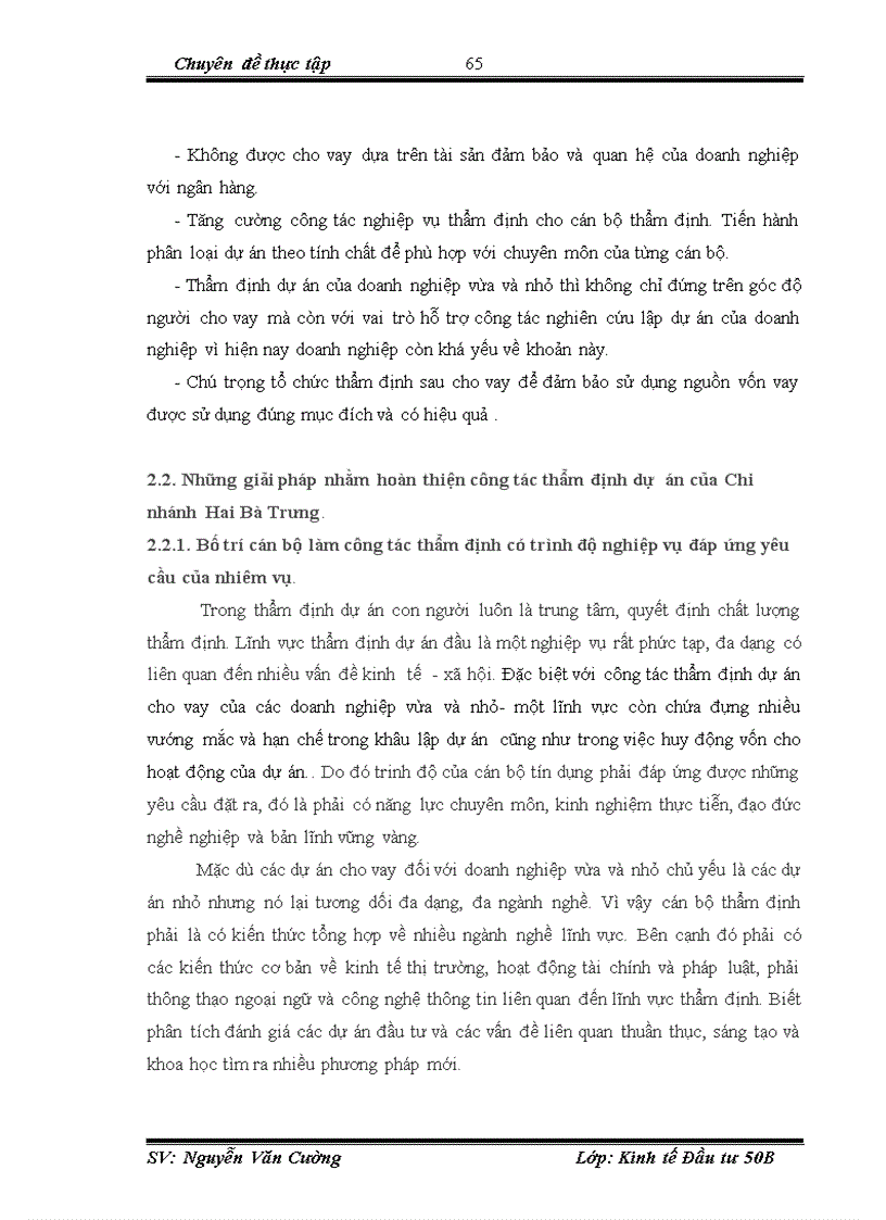 image for page Hoàn thiện công tác thẩm định trong dự án vay vốn của doanh nghiệp vừa và nhỏ tại Ngân hàng VIB Chi nhánh Hai Bà Trưng