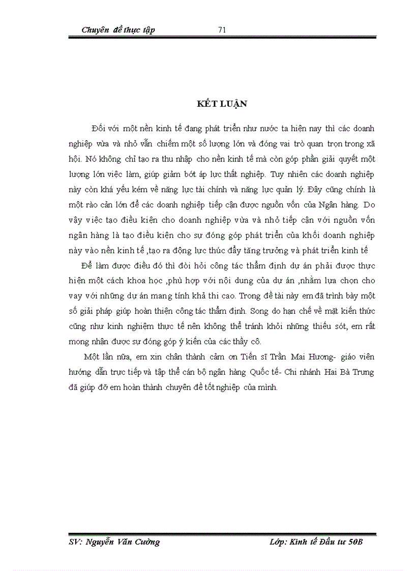 image for page Hoàn thiện công tác thẩm định trong dự án vay vốn của doanh nghiệp vừa và nhỏ tại Ngân hàng VIB Chi nhánh Hai Bà Trưng