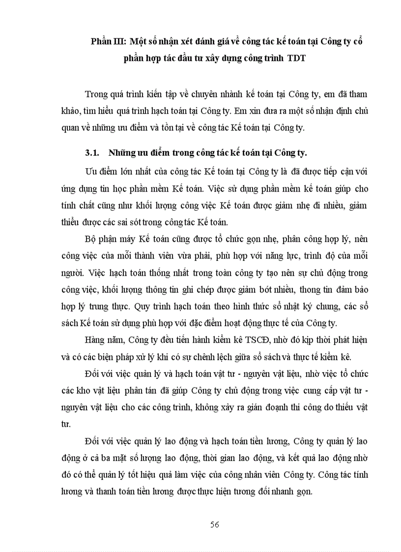 image for page Đánh giá thực trạng tổ chức kế toán tại Công ty Cổ phần hợp tác đầu tư xây dựng công trình TDT