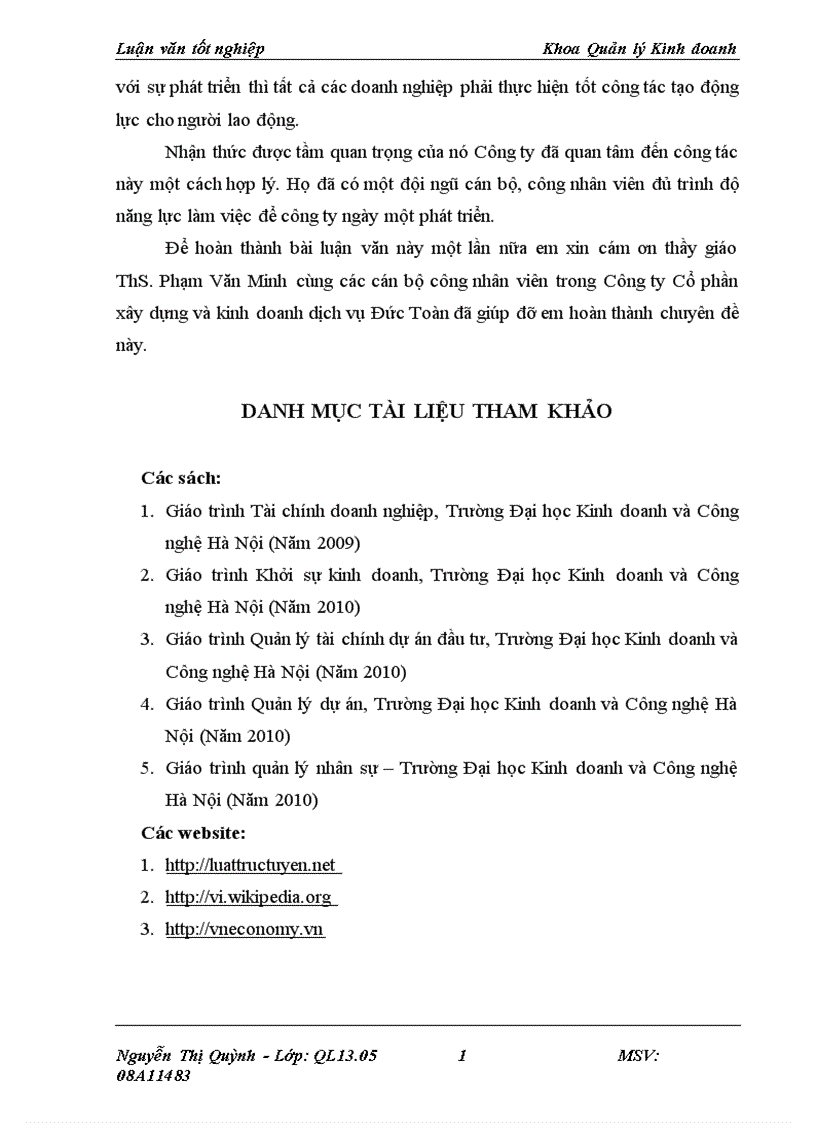 image for page Một số giải pháp nhằm tạo động lực cho người lao động tại Công ty Cổ phần xây dựng và kinh doanh dịch vụ Đức Toàn