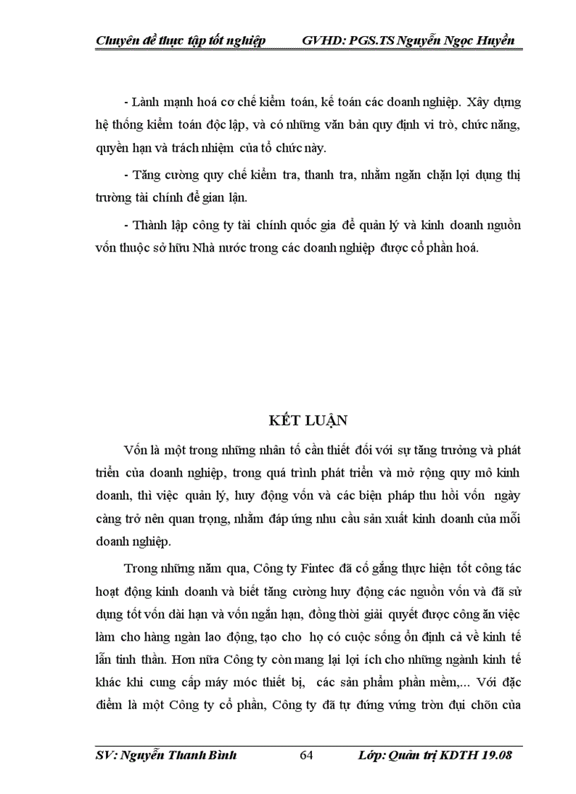 image for page Một số giải pháp nâng cao hiệu quả sử dụng vốn tại Công ty Cổ Phần Fintec 1