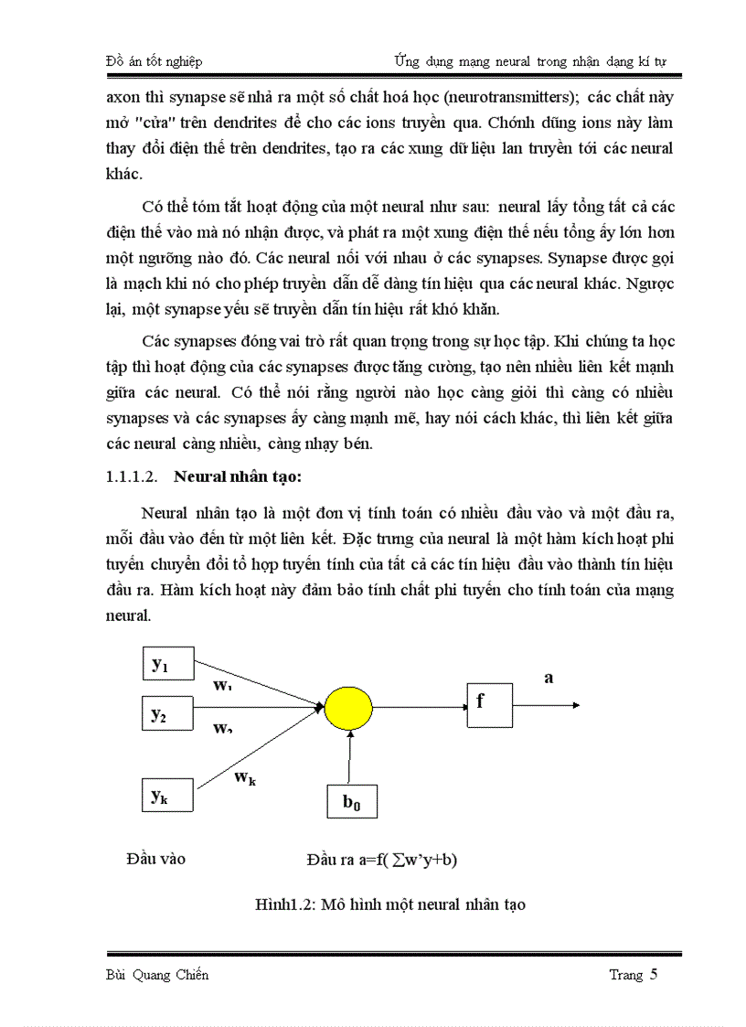 Ứng dụng mạng neural trong nhận dạng kí tự