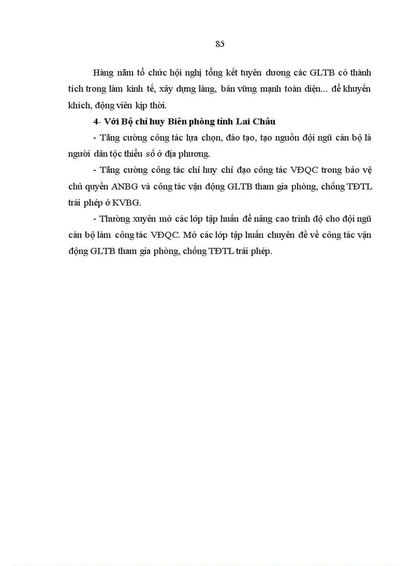 image for page Nâng cao hiệu quả vận động Già làng trưởng bản tham gia phòng chống truyền đạo tin lành trái phép ở khu vực biên giới của Bộ đội Biên phòng tỉnh Lai Châu