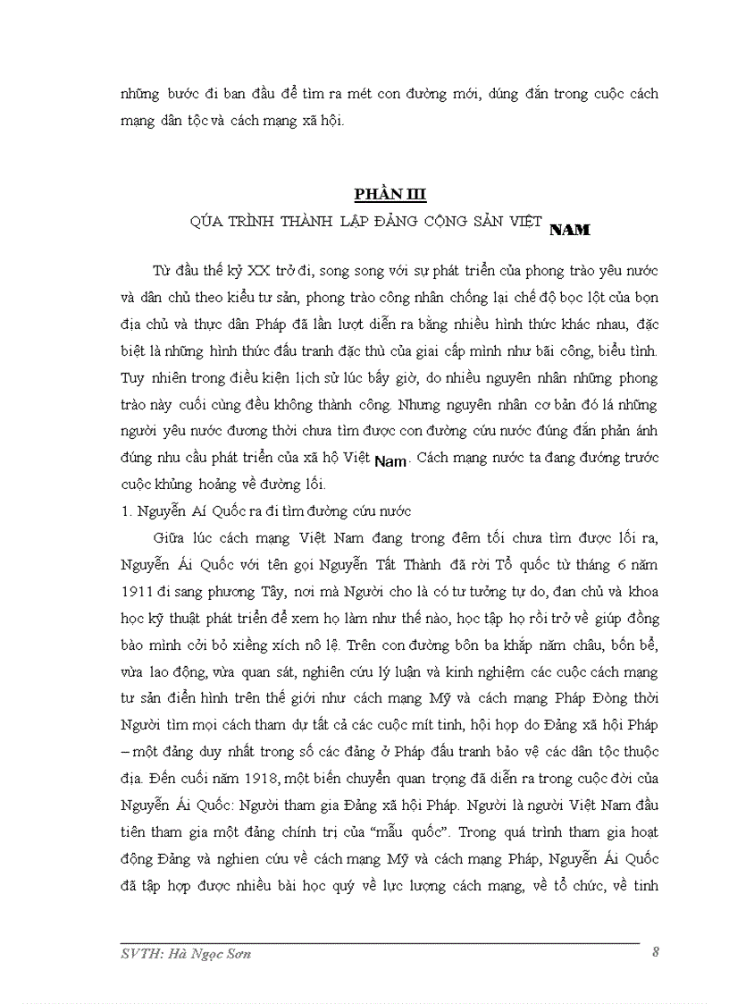 image for page Vai trò của lãnh tụ Nguyễn ái Quốc trong quá trình thành lập Đảng cộng sản Việt Nam