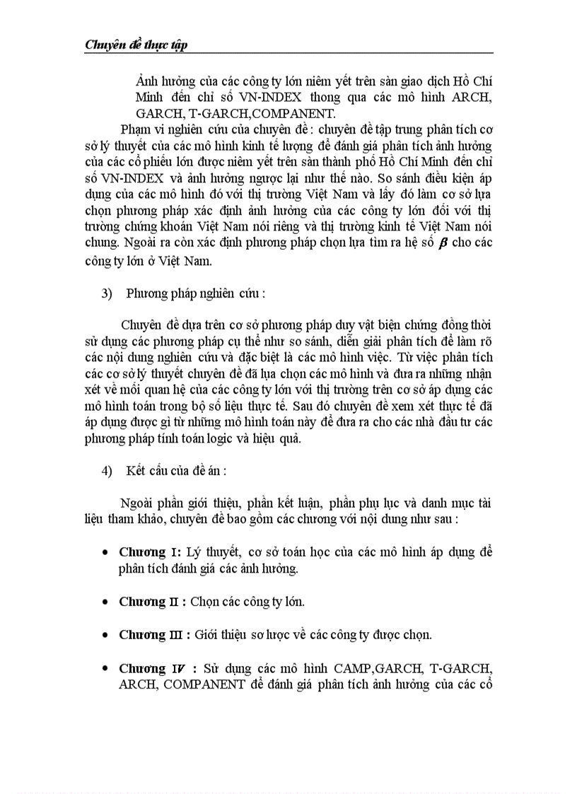 image for page Phân tích ảnh hưởng của các cổ phiếu lớn trên sàn giao dịch Thành Phố Hồ Chí Minh đến chỉ số VN INDEX