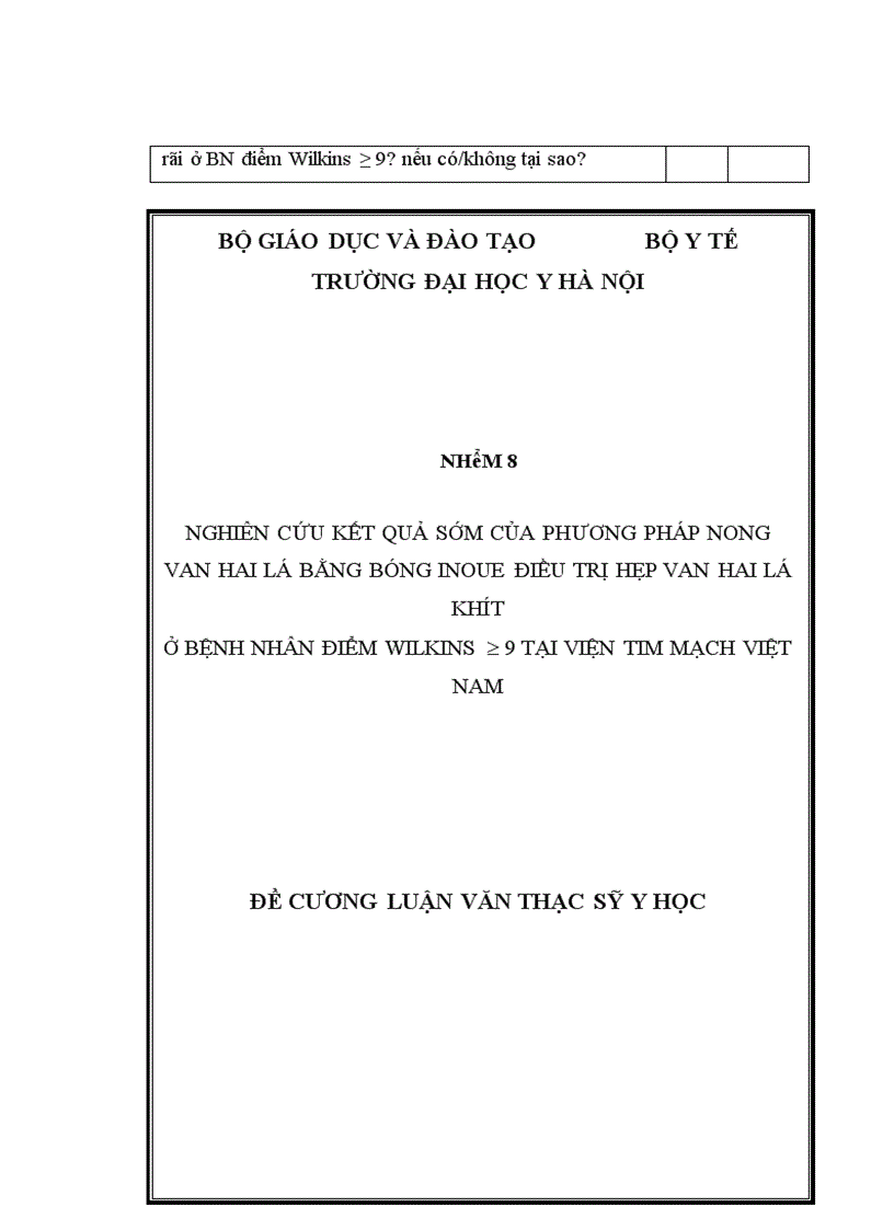 image for page Nghiên cứu kết quả sớm của phương pháp nong van hai lá bằng bóng inoue điều trị hẹp van hai lá khít ở bệnh nhân điểm wilkins 9 tại viện tim mạch việt nam