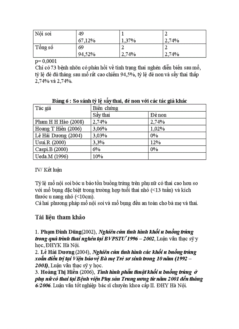 image for page Tình hình phẫu thuật nội soi và mở bụng đối với u buồng trứng ở phụ nữ có thai tại Bệnh viện Phụ sản trung ương từ năm 2003 đến 2007