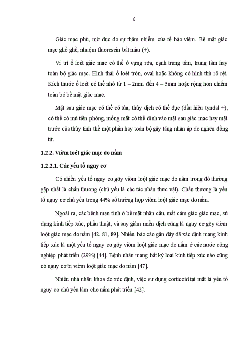 Nghiên cứu tình hình viêm loét giác mạc tại bệnh viện Mắt Trung ương trong 10 năm 1998 2007