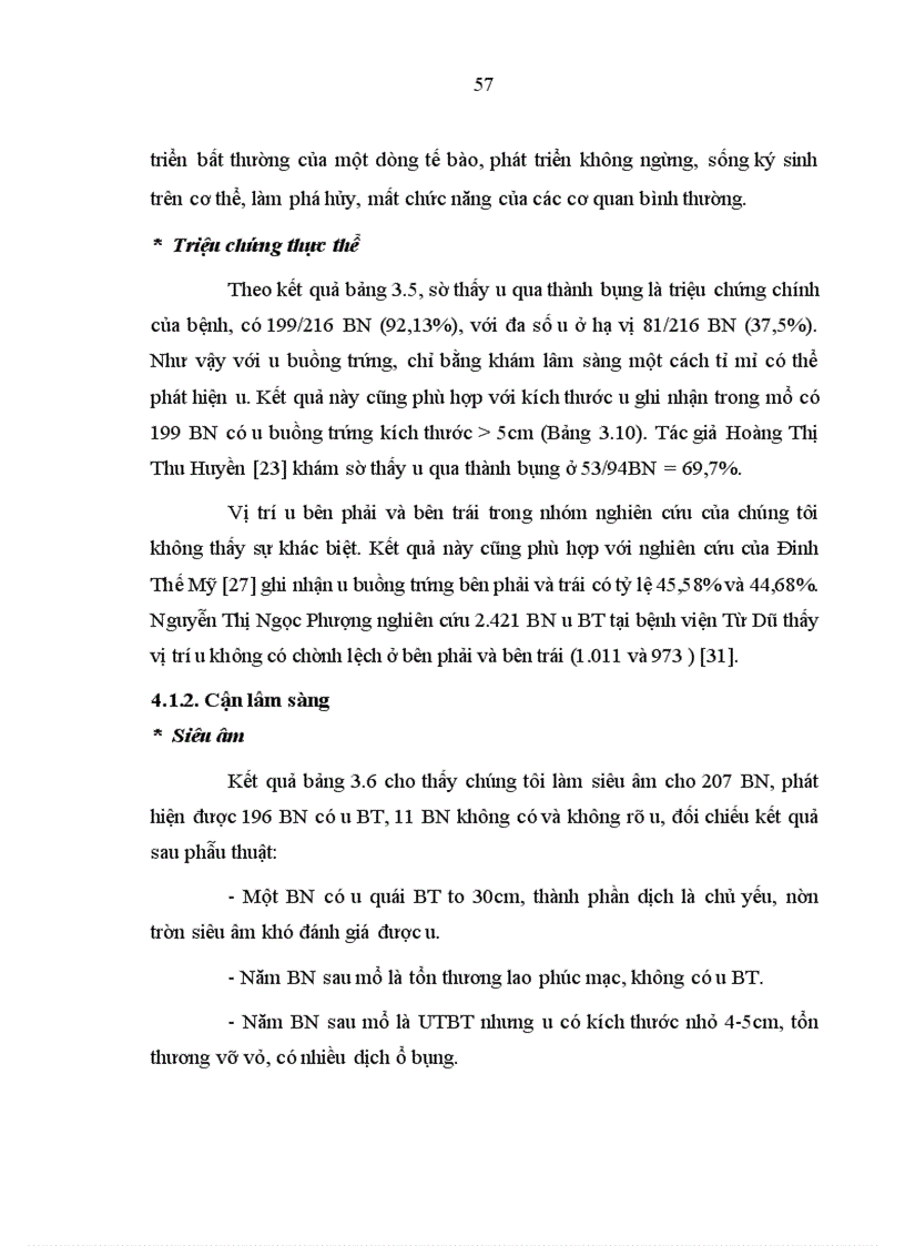 image for page Nhận xét đặc điểm lâm sàng cận lâm sàng và giá trị sinh thiết tức thì trong chẩn đoán u buồng trứng tại Bệnh viện K