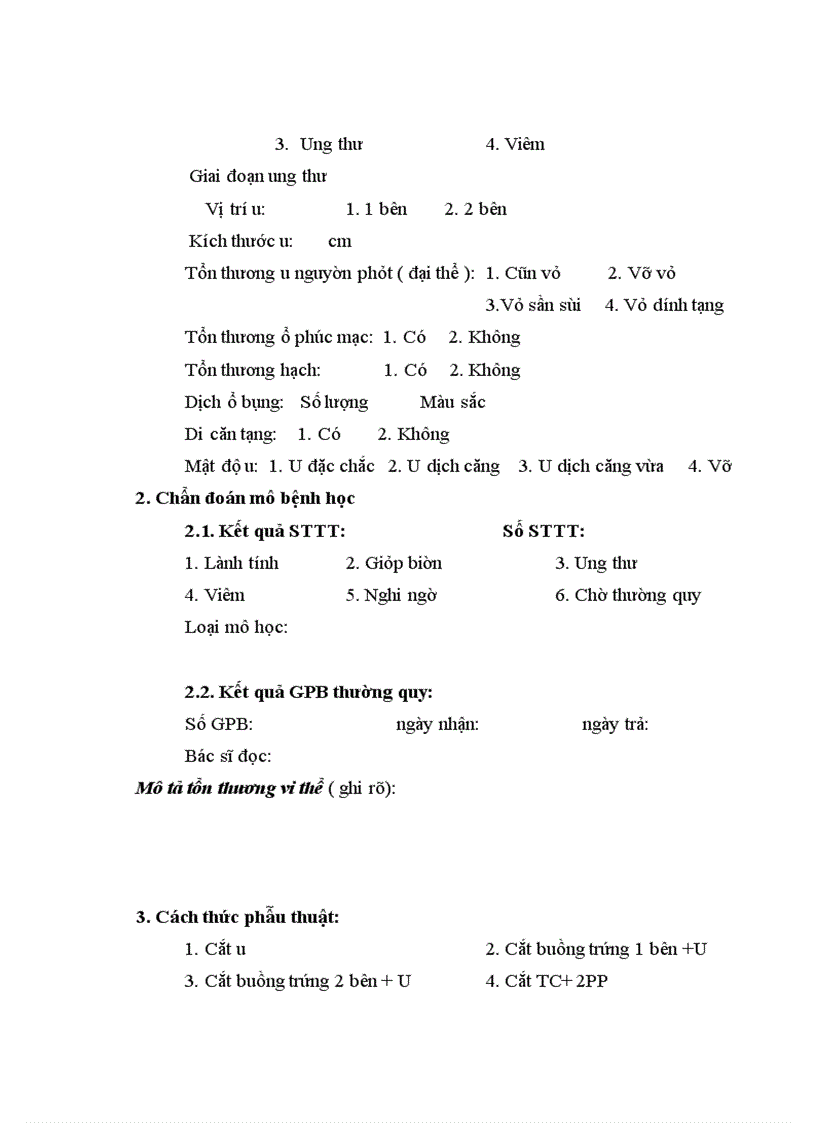 image for page Nhận xét đặc điểm lâm sàng cận lâm sàng và giá trị sinh thiết tức thì trong chẩn đoán u buồng trứng tại Bệnh viện K