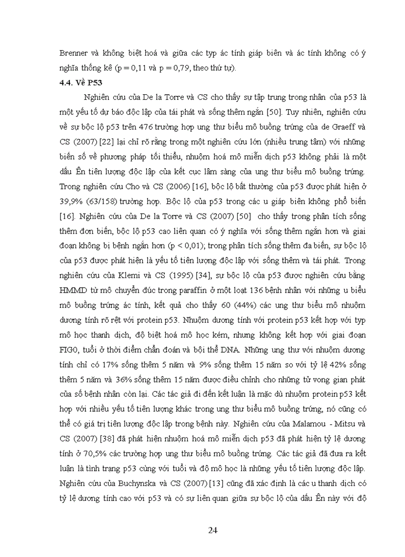 image for page Đánh giá sự bộc lộ các dấu ấn CK7 Ki67 và p53 của các u biểu mô buồng trứng ác tính và giáp biên