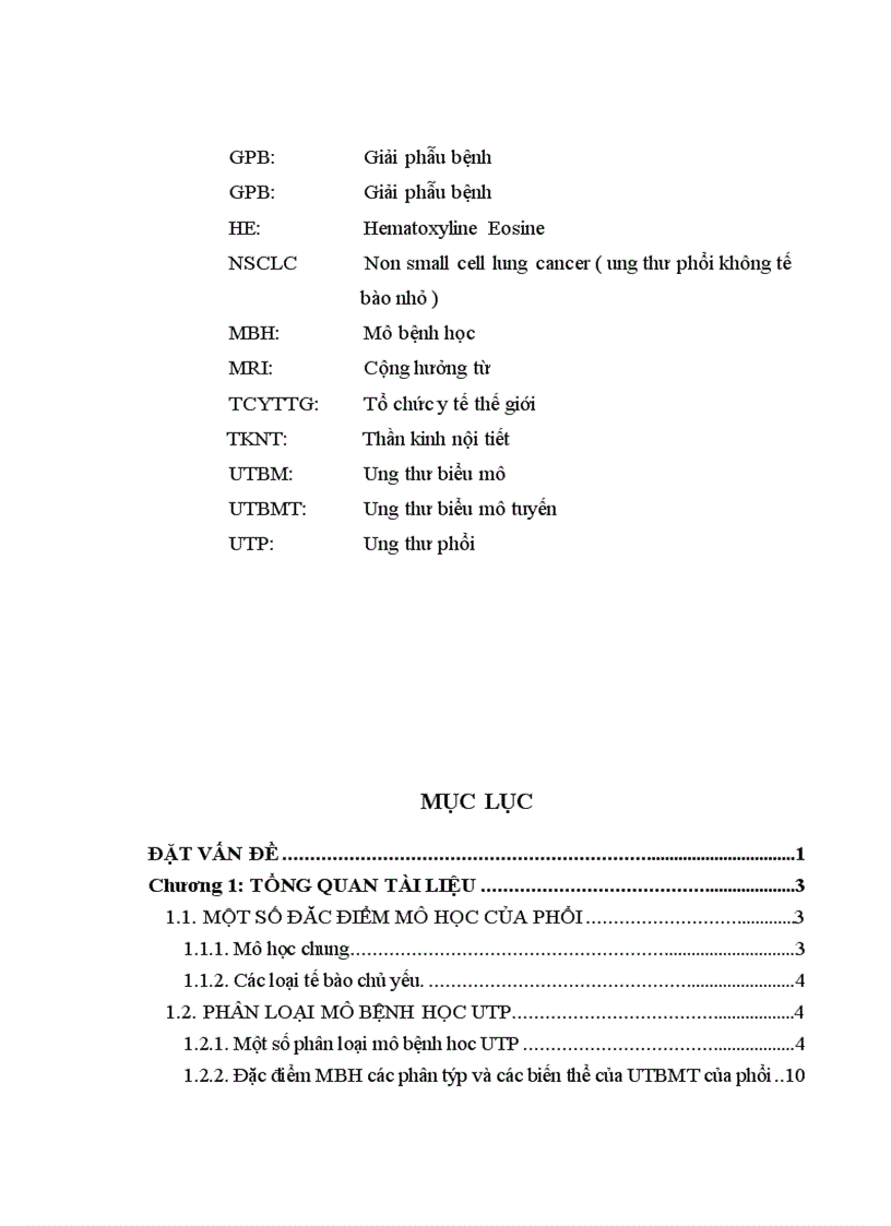 image for page Xác định tần xuất bộc lộ yếu tố phát triển biểu mô và mối liên quan với các phân týp mô học UTBMT phổi