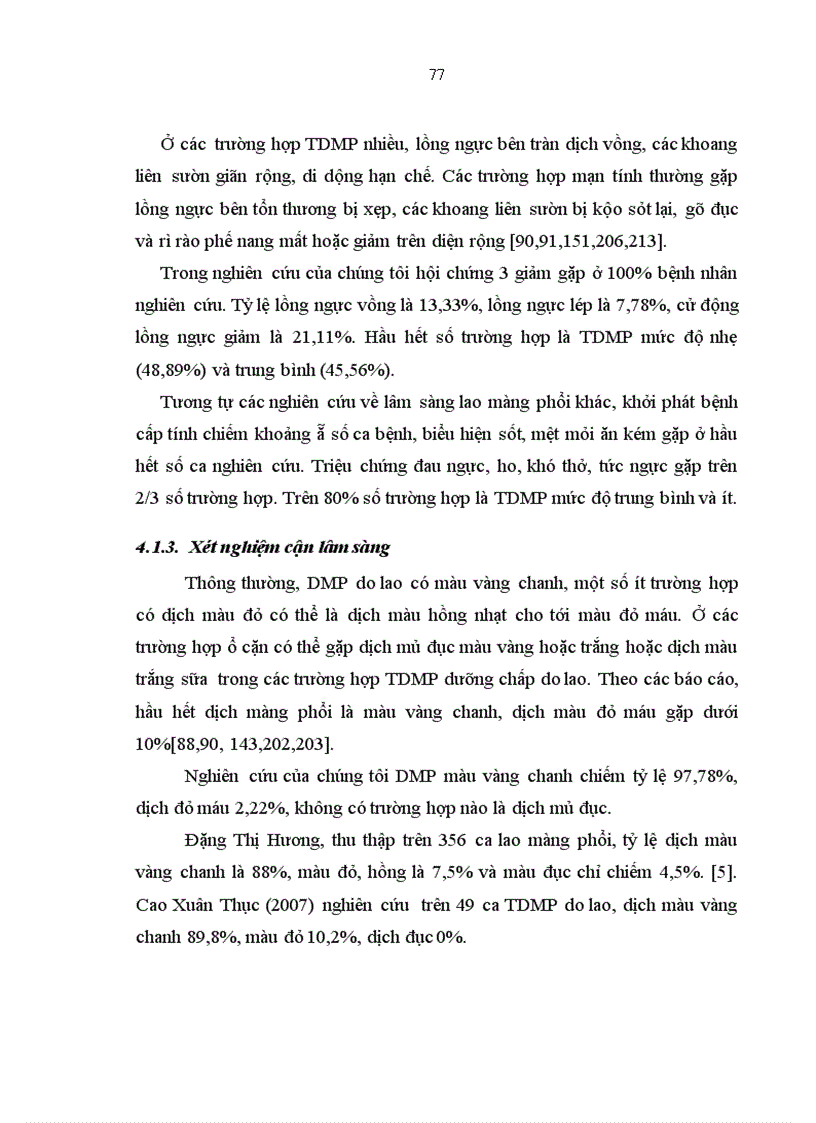 image for page Đặc điểm lâm sàng cận lâm sàng ở bệnh nhân tràn dịch màng phổi do lao