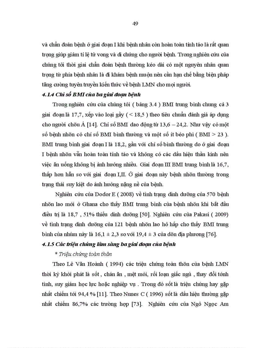 image for page Xác định mối liên quan của một số triệu chứng Lâm sàng cận lâm sàng ở mỗi giai đoạn bệnh