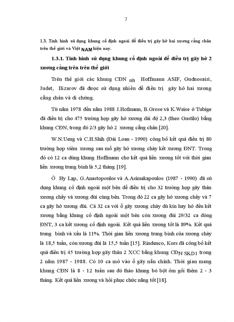 image for page Đánh giá tác dụng khung CĐN trong điều trị gãy hở hai xương cẳng chân tại khoa ngoại dã chiến B15 Bệnh viện 103 trong năm 2008 2010