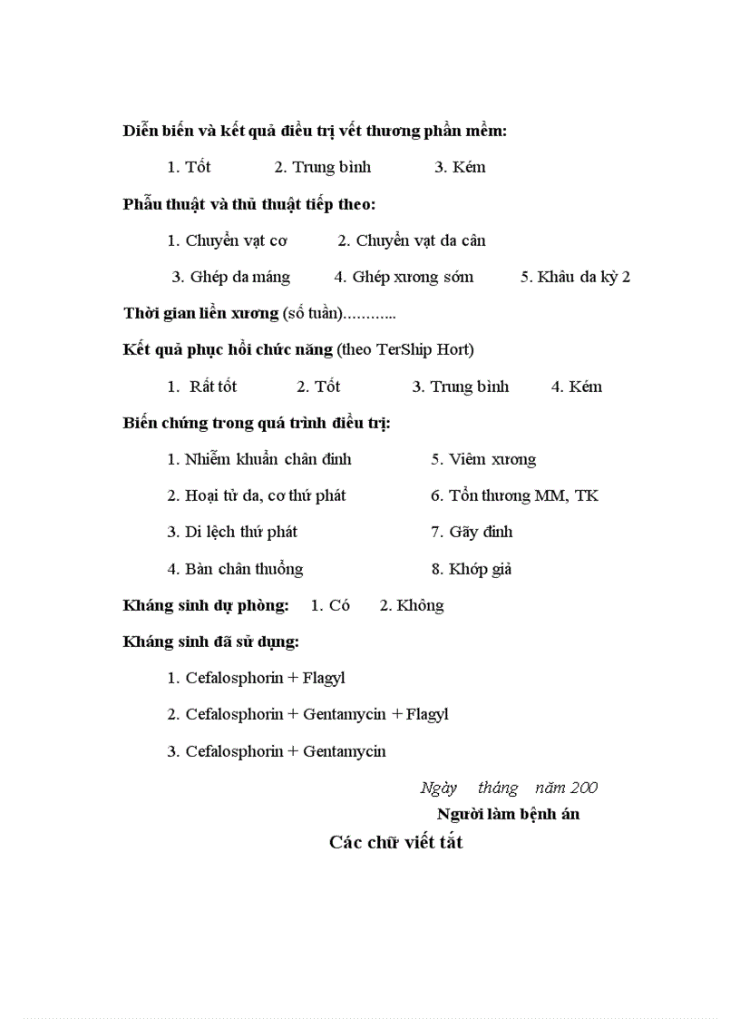 image for page Đánh giá tác dụng khung CĐN trong điều trị gãy hở hai xương cẳng chân tại khoa ngoại dã chiến B15 Bệnh viện 103 trong năm 2008 2010